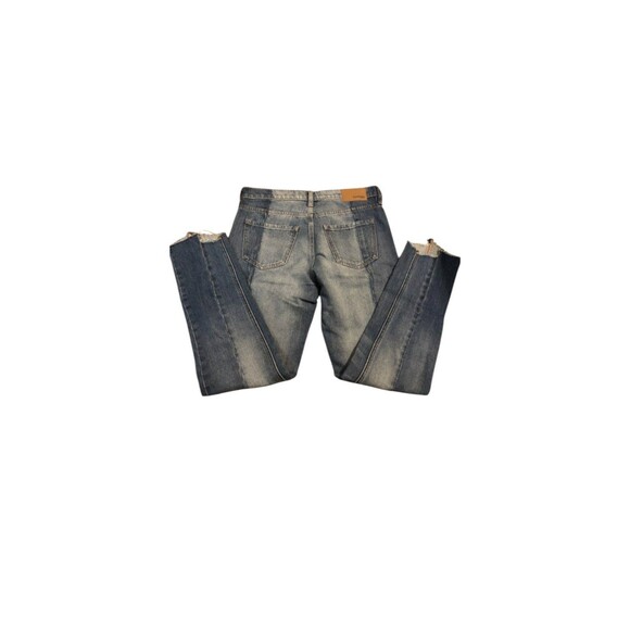 Women’s EXPRESS Original Girlfriend Jeans  Two-Toned Raw Hem 8 R - Picture 5 of 5